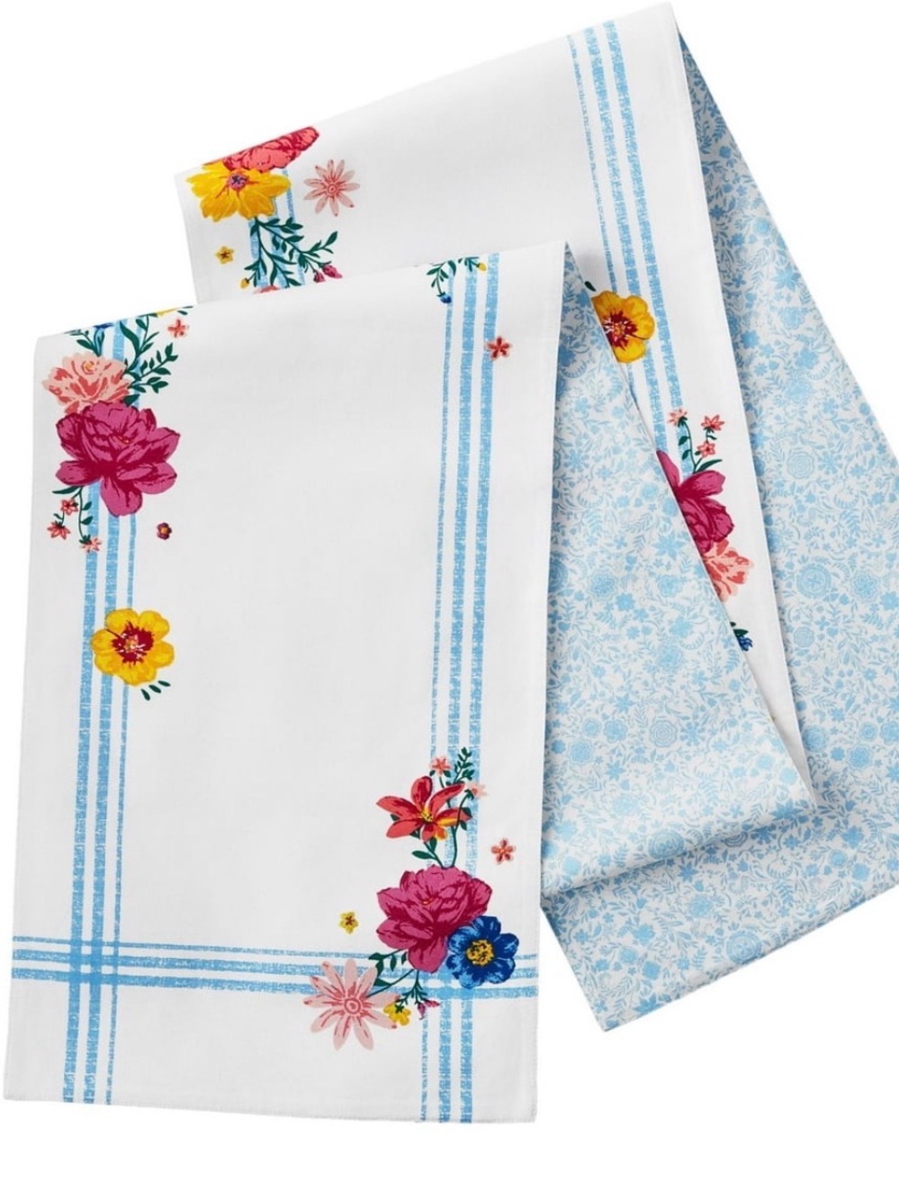 Pioneer Woman Set of 5 Flowering Frontier Linens Embroidered 90" Runner Napkins - Picture 6 of 9